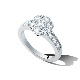 Fleurette戒指，单排镶钻设计，大号款式