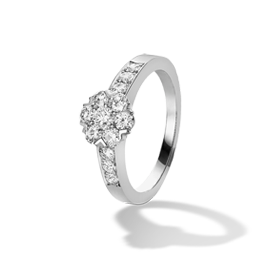 Fleurette戒指，单排镶钻设计，小号款式