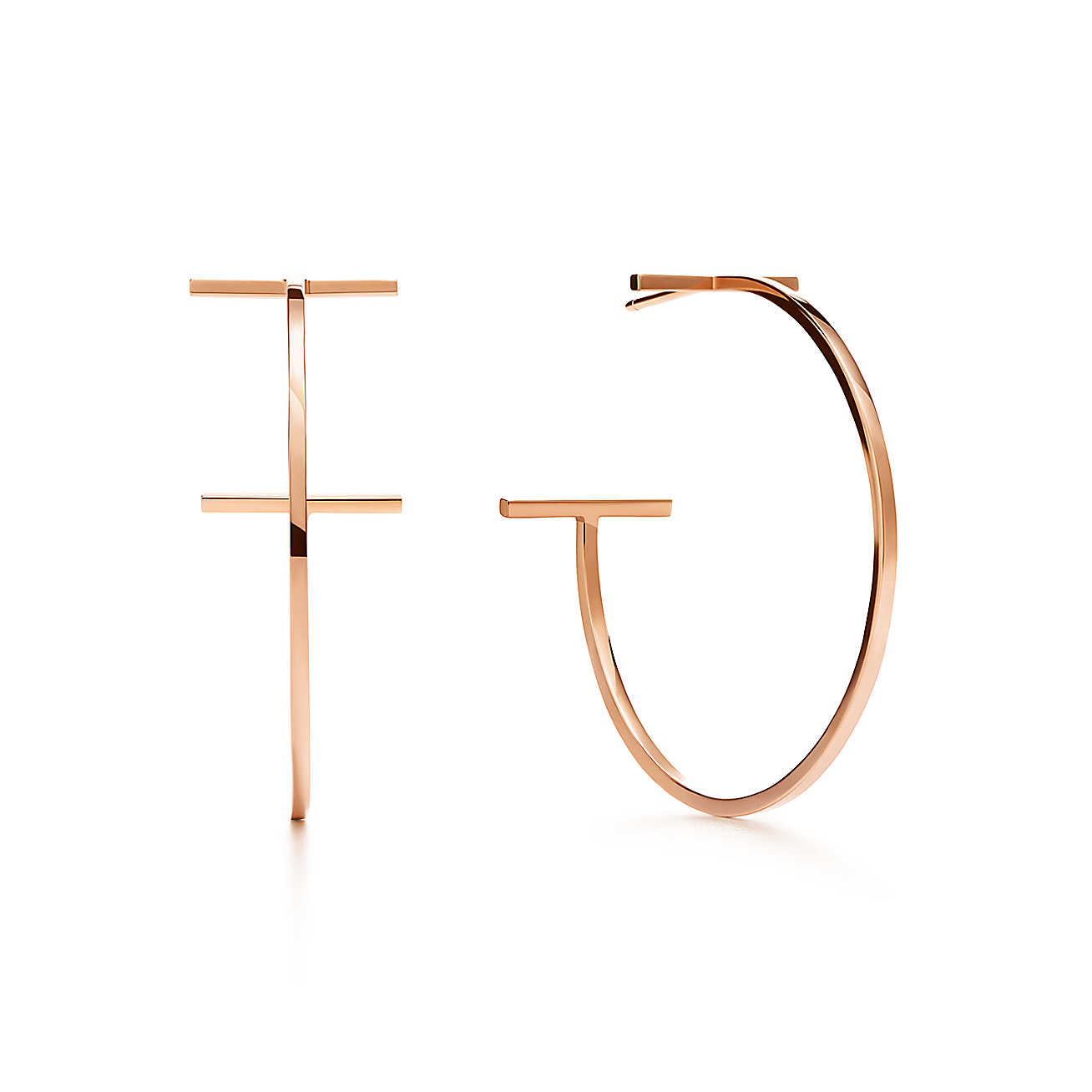 Tiffany T 18K玫瑰金大号线圈耳环