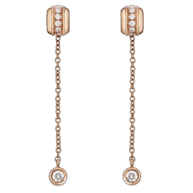Possession耳环，18K玫瑰金，镶饰16颗圆形美钻