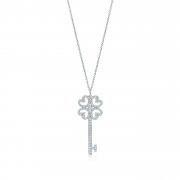 Tiffany Keys 四叶草心形钥匙吊坠和项链