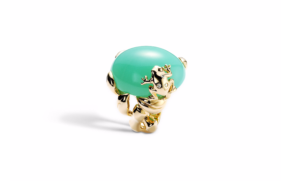 GOURMAND“GRENOUILLE”戒指 750/1000黄金和绿玉髓